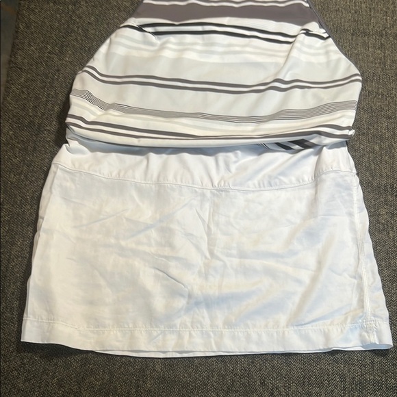 Lululemon Blissed Out Tank Dress White Grey Stripes sz est 8 - Picture 4 of 12